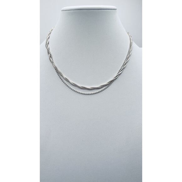 925 Silver Italy Designer Dyadema Multi Layers Chain Ball Bead Braided Mesh Rope - Picture 1 of 4